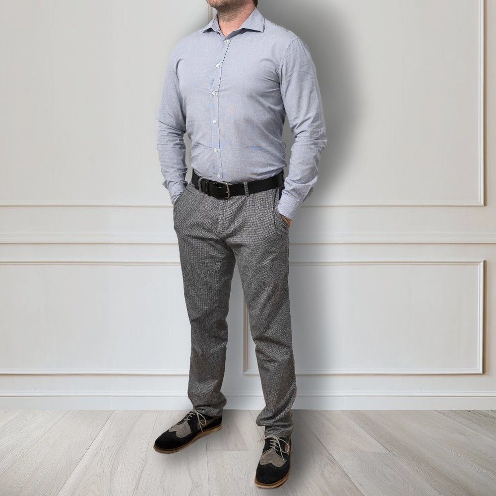John Varvatos Slim Fit Microcheck Shirt